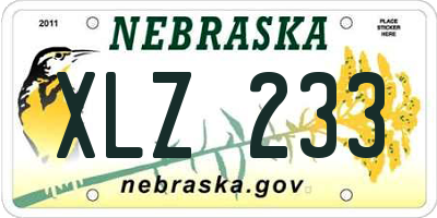 NE license plate XLZ233