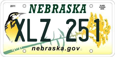 NE license plate XLZ251