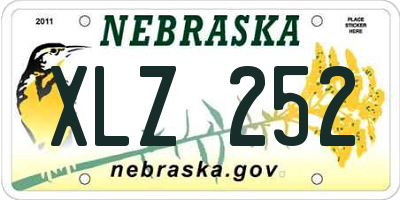 NE license plate XLZ252