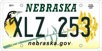 NE license plate XLZ253