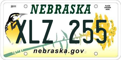 NE license plate XLZ255