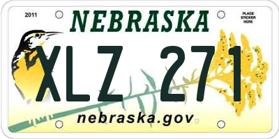 NE license plate XLZ271