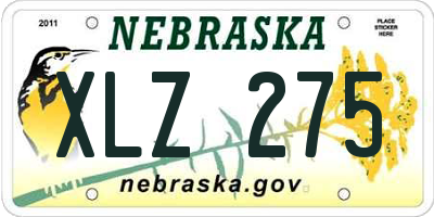 NE license plate XLZ275