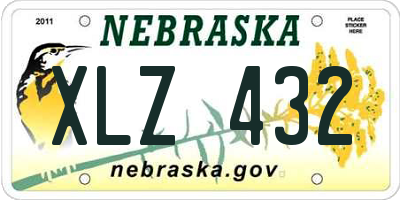 NE license plate XLZ432