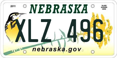NE license plate XLZ496