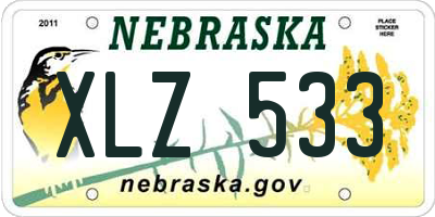 NE license plate XLZ533