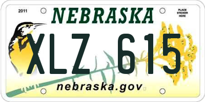 NE license plate XLZ615