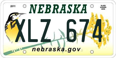 NE license plate XLZ674