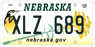 NE license plate XLZ689
