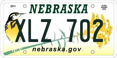 NE license plate XLZ702