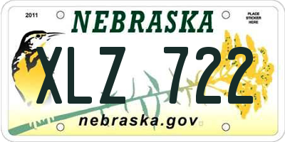 NE license plate XLZ722