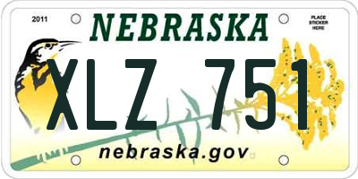 NE license plate XLZ751