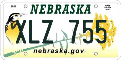 NE license plate XLZ755