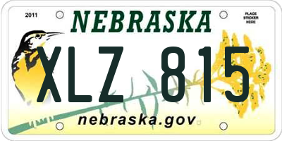NE license plate XLZ815