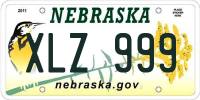 NE license plate XLZ999