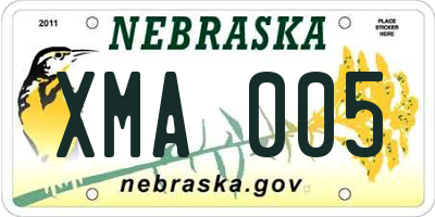 NE license plate XMA005