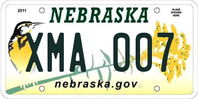 NE license plate XMA007