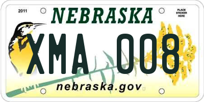 NE license plate XMA008