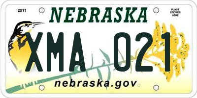 NE license plate XMA021