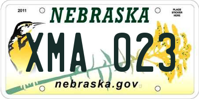 NE license plate XMA023
