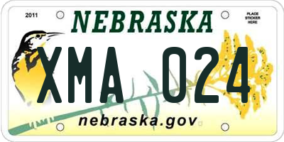 NE license plate XMA024