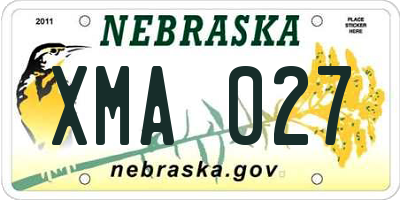 NE license plate XMA027