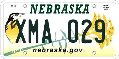 NE license plate XMA029
