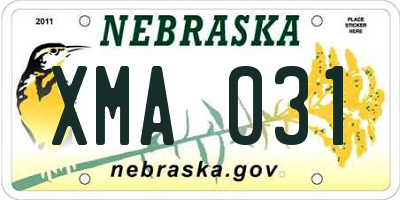 NE license plate XMA031