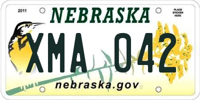NE license plate XMA042