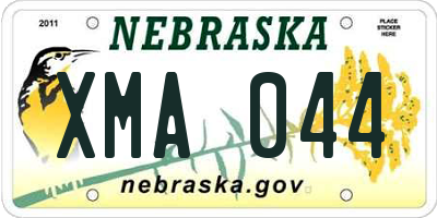 NE license plate XMA044