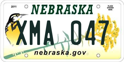 NE license plate XMA047