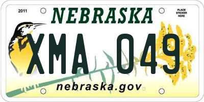 NE license plate XMA049