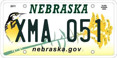 NE license plate XMA051