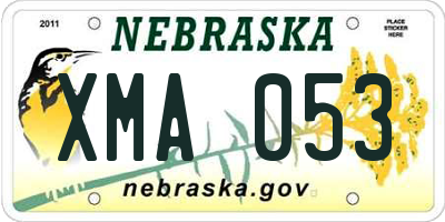 NE license plate XMA053