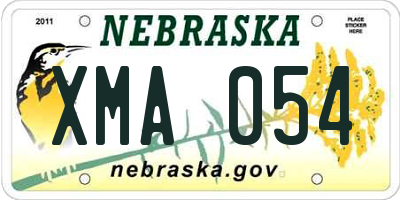 NE license plate XMA054