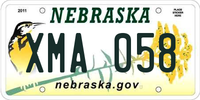 NE license plate XMA058