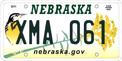 NE license plate XMA061