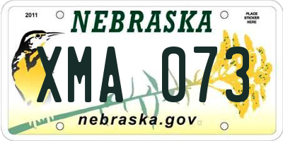 NE license plate XMA073