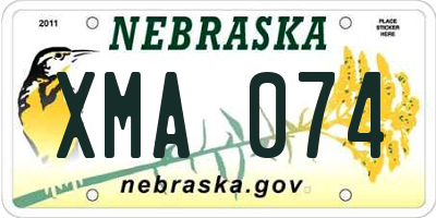 NE license plate XMA074