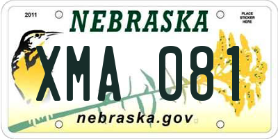 NE license plate XMA081