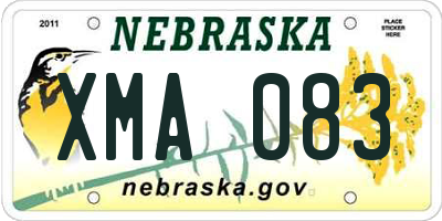 NE license plate XMA083