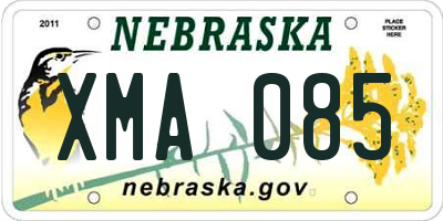 NE license plate XMA085