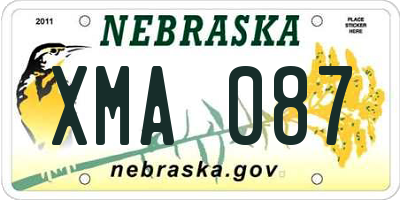 NE license plate XMA087