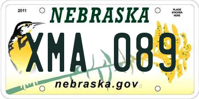 NE license plate XMA089