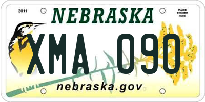 NE license plate XMA090