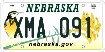 NE license plate XMA091