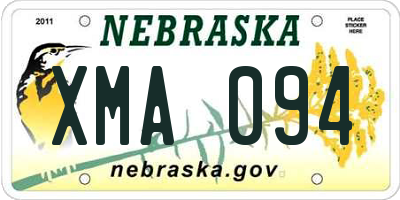 NE license plate XMA094
