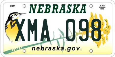 NE license plate XMA098