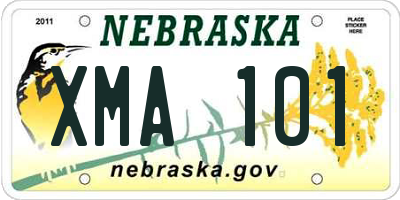 NE license plate XMA101