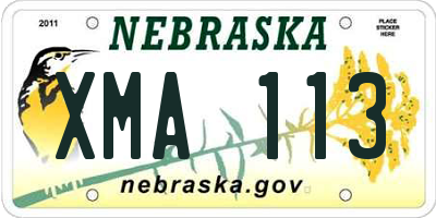 NE license plate XMA113